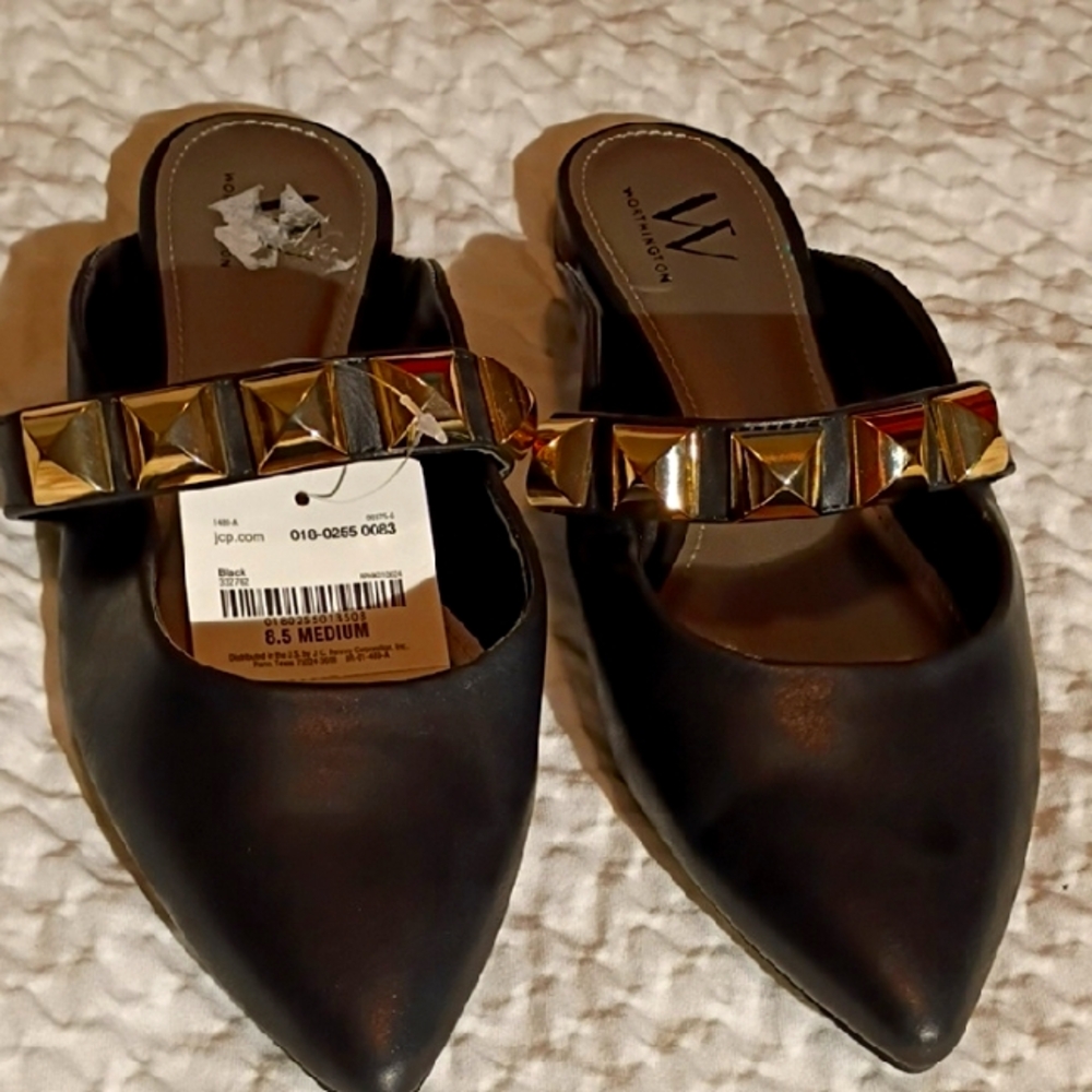 Vince Camuto Black Studded Women's Mules